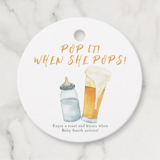 彼女ポップ・アートののポップだ！ベビーは赤ちゃんシャワーを浴びている フェイバータグ (正面)