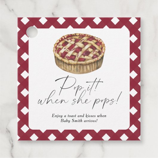 彼女ポップ・アートののポップ時に – パイ赤ちゃんシャワー フェイバータグ (正面)