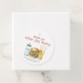 彼女ポップ・アートののポップ！バーガー、ビール、赤ちゃんシャワー フェイバータグ (インサイチュ)