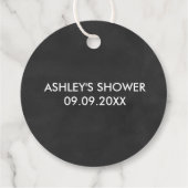 彼女ポップ・アートののポップ、赤ちゃんシャワーラベル、黒板 フェイバータグ (裏面)