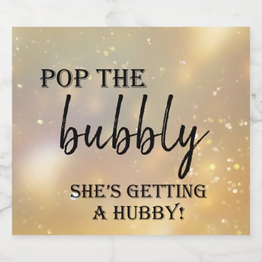 彼女ポップ・アートのはハビーを手に入れようとしている！きらめくW スパークリングワインラベル (シングルラベル)