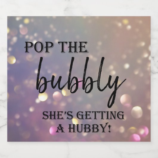 彼女ポップ・アートのはハビーを手に入れようとしている！ スパークリングワインラベル (シングルラベル)