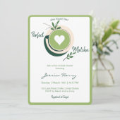 彼女ミニマルは抹茶ブライダルシャワーを見つけた 招待状 (スタンド正面)