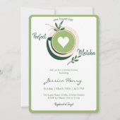 彼女ミニマルは抹茶ブライダルシャワーを見つけた 招待状 (正面)