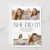 彼女モダンがコラージュ卒業写真を撮った 案内状 (正面)