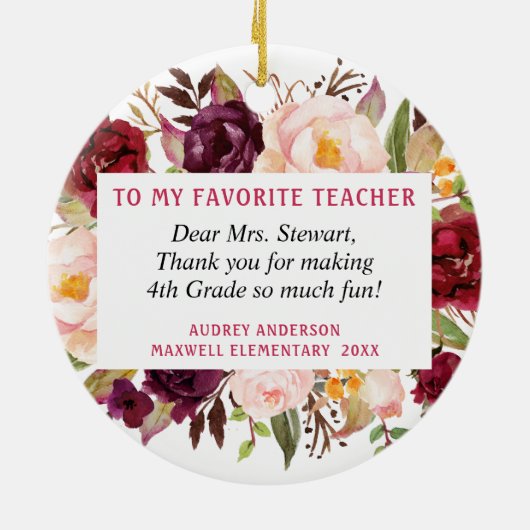 彼女モダンのお気に入りの先生 セラミックオーナメント (裏面)
