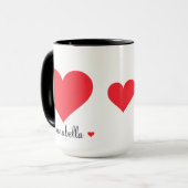 彼女モダンのハートのためのスクリプシンプルトのギフト マグカップ (正面左)