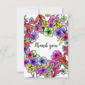 彼女モダンのフローラサンキューカード サンキューカード (正面)