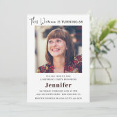 彼女モダンの写真の68歳の誕生日招待状 招待状 (スタンド正面)