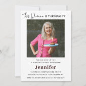 彼女モダンの写真の77歳の誕生日招待状 招待状 (正面)