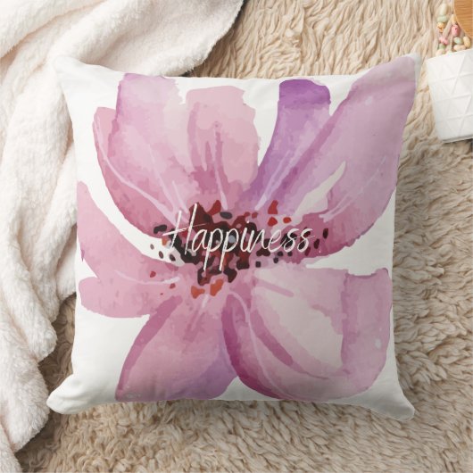 彼女モダンの紫のための巨大な水色の花 クッション (ブランケット)