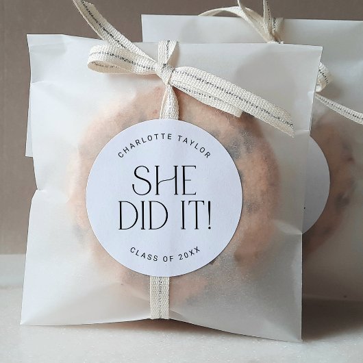 彼女モダンはミニマル卒業ステッカーをやった ラウンドシール