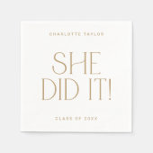 彼女モダンは卒業した金ゴールドを見た スタンダードカクテルナプキン (正面)