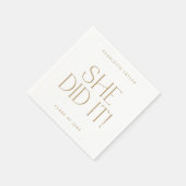 彼女モダンは卒業した金ゴールドを見た スタンダードカクテルナプキン (角)