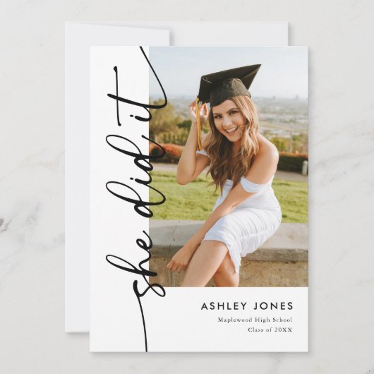 彼女モダンは卒業写真を撮った 招待状 (正面)