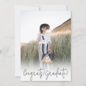 彼女モダンは白黒の写真卒業を行った 招待状 (裏面)