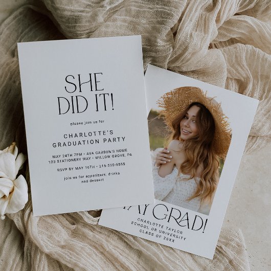 彼女モダンはArch Graduation Partyを撮影した 招待状