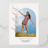 彼女モダンはArch Photo Graduateパーティー 箔招待状 (正面)