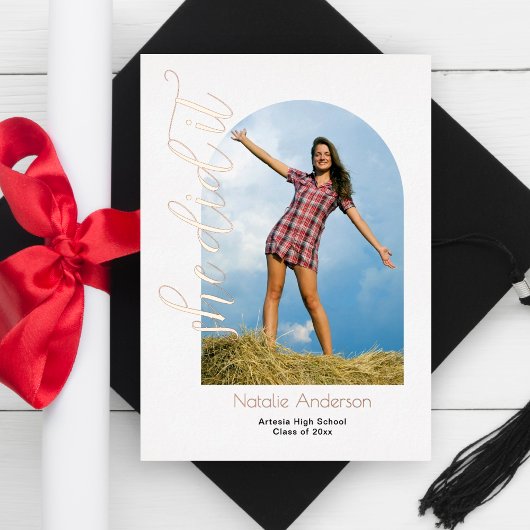 彼女モダンはArch Photo Graduateパーティー 箔招待状