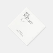 「彼女モダンはYesと言った」ブライダルシャワーのためのナプキン スタンダードカクテルナプキン (角)