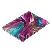 彼女モダンマゼンタ,ターコイズ及び金ゴールドへの贈与 ノートブック (左側)