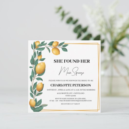 彼女ユニークは彼女の主な絞りブライダルシャワーを見つけた 招待状 (スタンド正面)