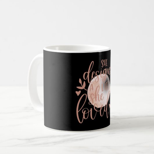 彼女ユニークは月を愛する生活を設計した コーヒーマグカップ (正面左)