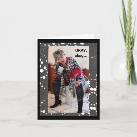 彼女ユーモアのあるがギフト用挨拶状であることを証明する女性 カード (正面)