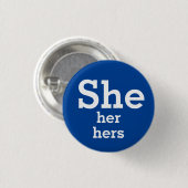 彼女代名詞ボタン She, Her, Hers 缶バッジ (正面&裏面)