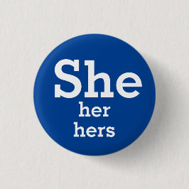 彼女代名詞ボタン She, Her, Hers 缶バッジ