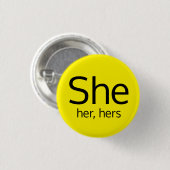 彼女代名詞ボタン She, Her, Hers 缶バッジ (正面&裏面)