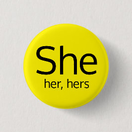 彼女代名詞ボタン She, Her, Hers 缶バッジ