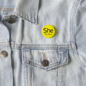 彼女代名詞ボタン She, Her, Hers 缶バッジ (インサイチュ)