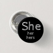 彼女代名詞ボタン She, Her, Hers 缶バッジ (正面&裏面)