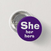 彼女代名詞ボタン She, Her, Hers 缶バッジ (正面&裏面)