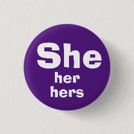 彼女代名詞ボタン She, Her, Hers 缶バッジ