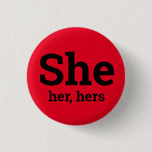 彼女代名詞ボタン She, Her, Hers