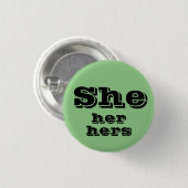 彼女代名詞ボタン She, Her, Hers 缶バッジ (正面&裏面)