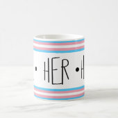 彼女代名詞 トランスジェンダー コーヒーマグ コーヒーマグカップ (中央)