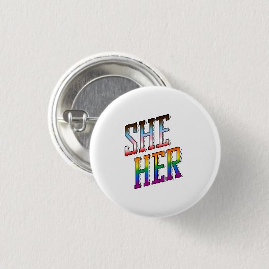彼女代名詞 She Her 缶バッジ (正面&裏面)