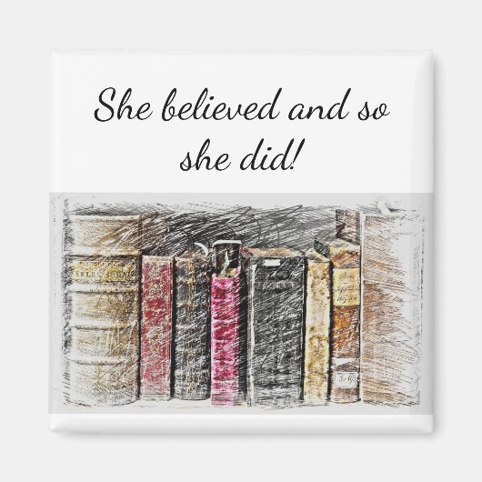 「彼女信じの感動的引用文 マグネット (正面)