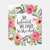 彼女信じはそうすることができた フリースブランケット (正面)