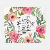 彼女信じはそうすることができた フリースブランケット (正面(横))