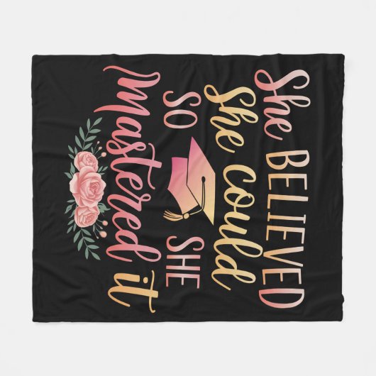 彼女信じはできるほどそれをマスターした フリースブランケット (正面(横))