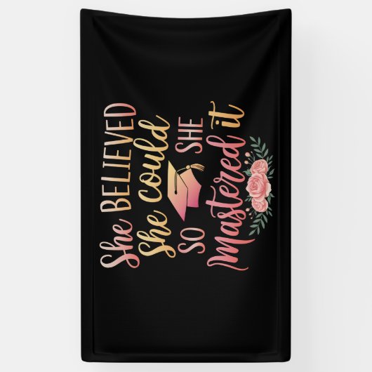 彼女信じはできるほどそれをマスターした 横断幕 (縦)