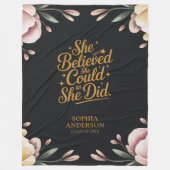 彼女信じはできる | エレガントフローラグラード名 フリースブランケット (正面)