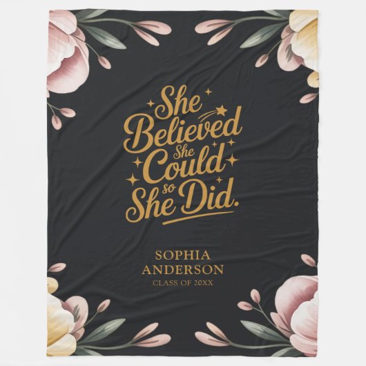 彼女信じはできる | エレガントフローラグラード名 フリースブランケット (正面)