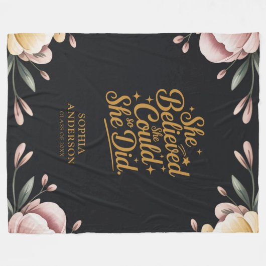 彼女信じはできる | エレガントフローラグラード名 フリースブランケット (正面(横))