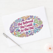 彼女信じはステッカーを行うことができた 楕円形シール (封筒)