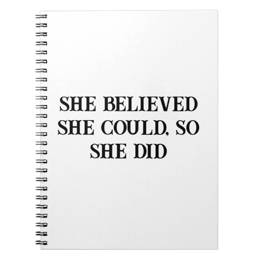彼女信じはノートをやる気を起こさせる取った ノートブック (正面)